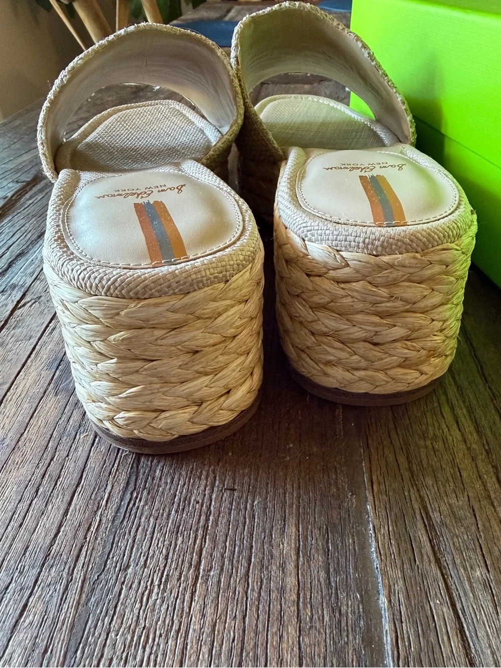 Sam Edelman Camila Platform Wedge Sandal in Sand Raffia
